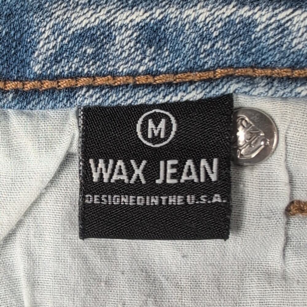 Wax Jean Women's Shorts Size M/W30 Blue Distressed Stretch Denim Frayed Hem - Picture 3 of 13